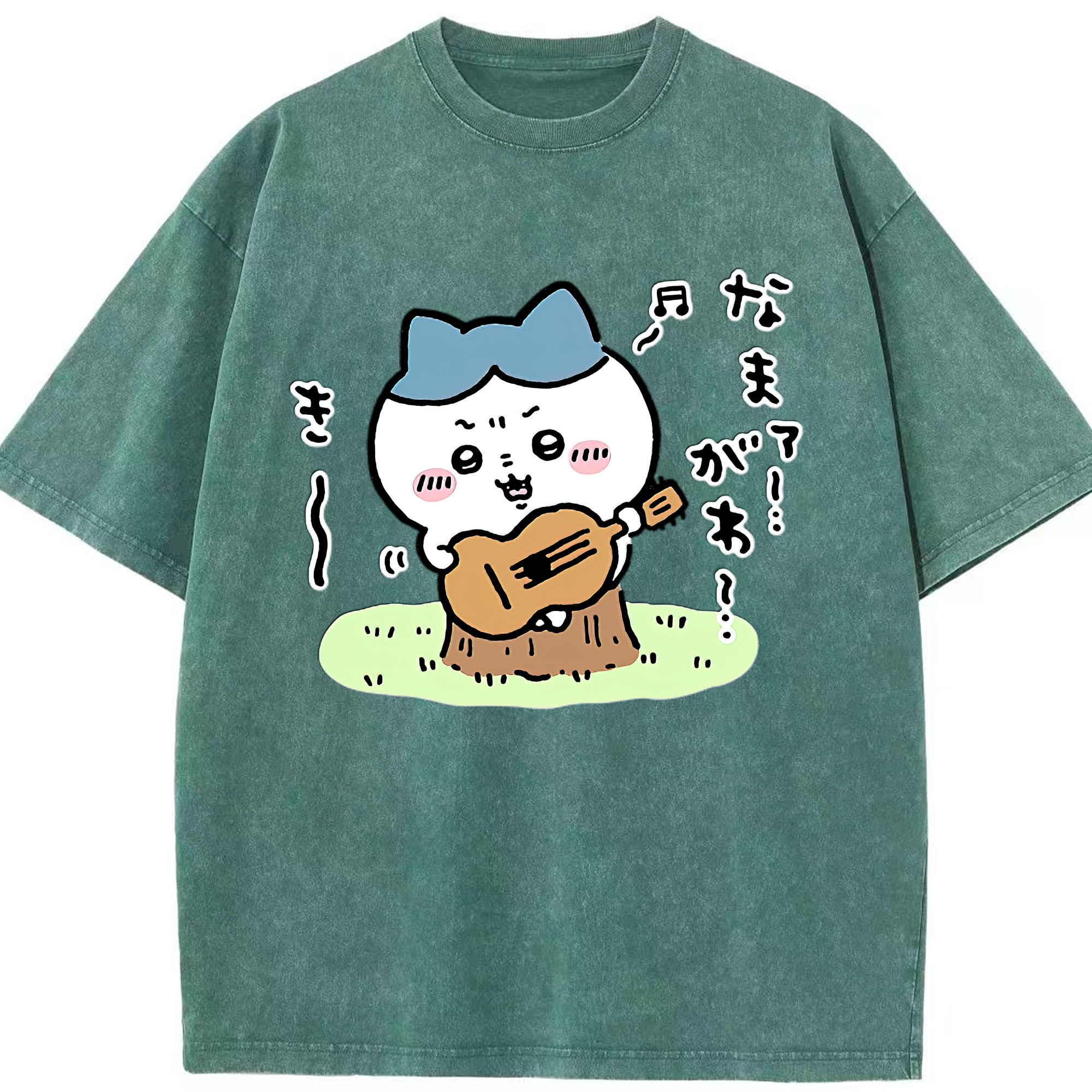 （画像用） ちいかわ ハチワレ Chii-kawa hachiware 綿100% ヴィンテージ風 半袖Tシャツ（フロントプリント）